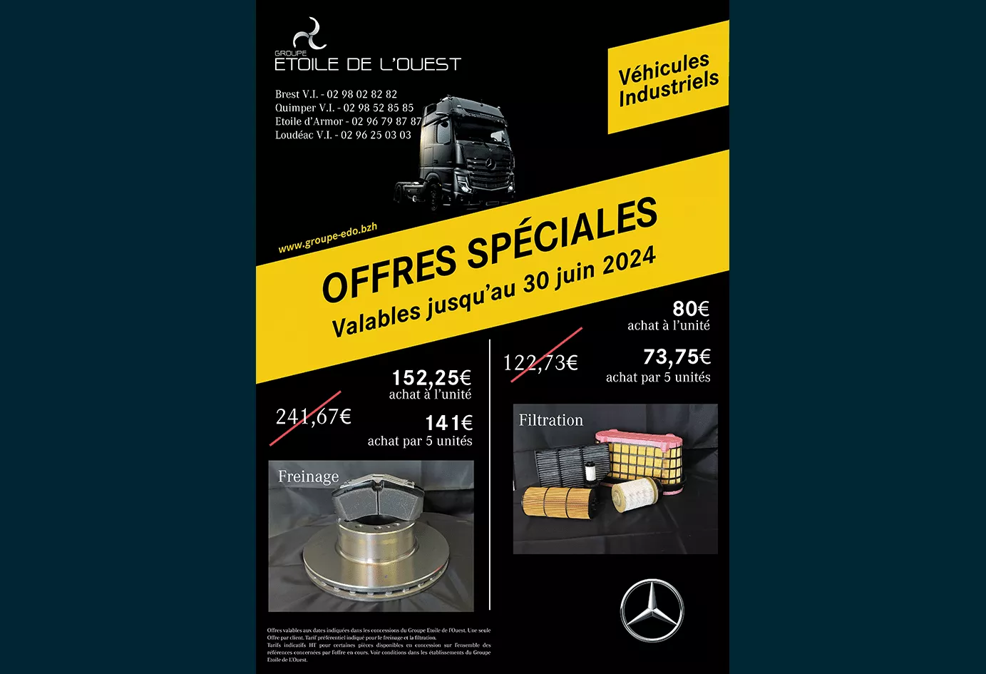 Promotions Freinage et Filtration pour vos camions Mercedes-Benz