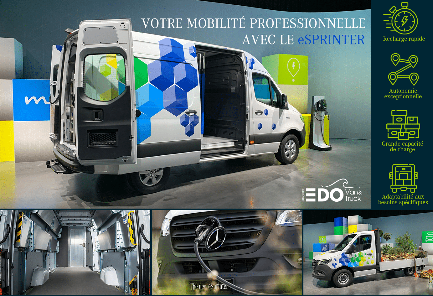 eSprinter Mercedes-Benz : Mobilité professionnelle efficace avec 446 km d’autonomie en cycle WLTP