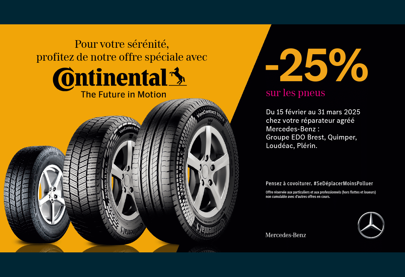 Exclusivité : Réduction de 25% sur les Pneus Continental