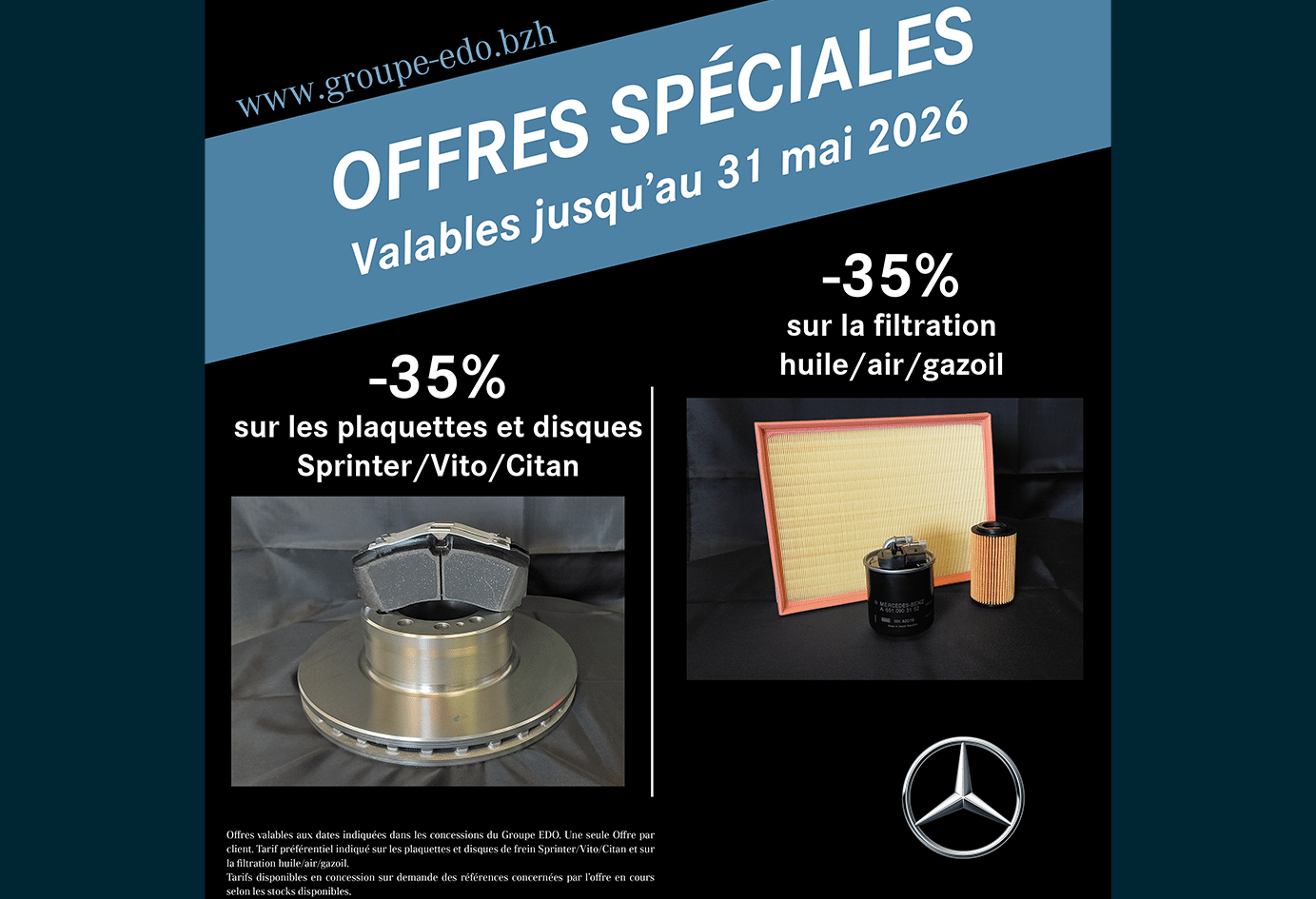 2 Offres exceptionnelles sur les pièces détachées Mercedes-Benz utilitaires