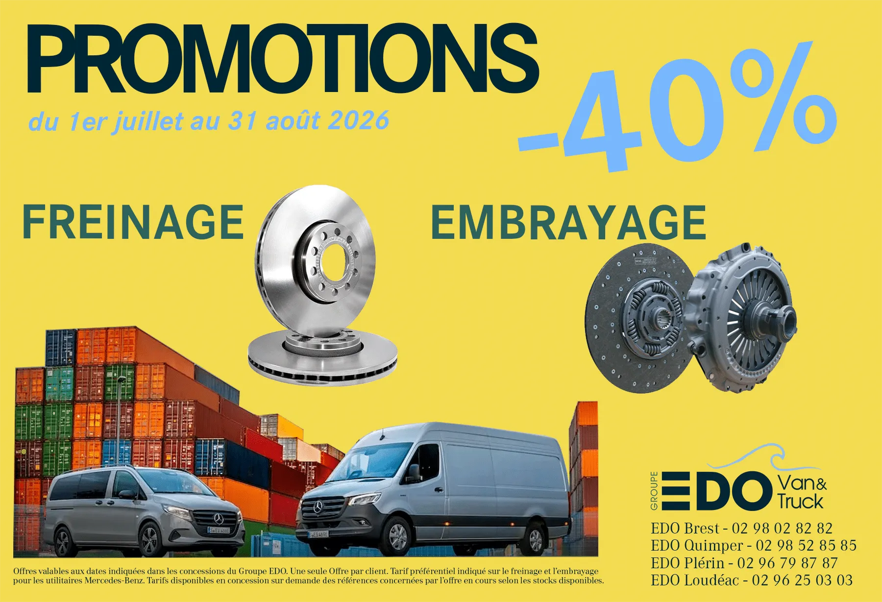 Promotion pièces détachées utilitaires Mercedes‑Benz : jusqu’à –40 %