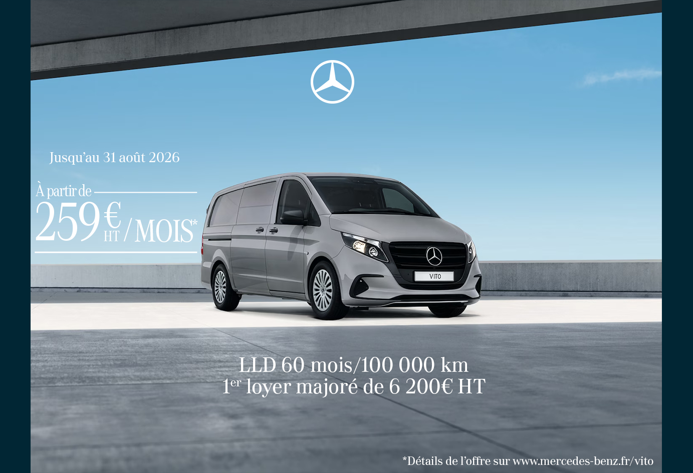 Profitez du Mercedes-Benz Vito Fourgon à partir de 259 € HT/mois*